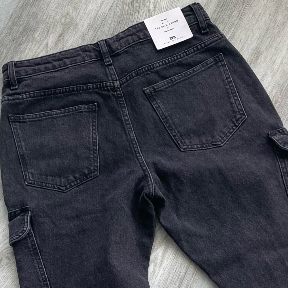 NWT 🦋 ZARA Washed Black “The Slim Cargo” | Size: 6 - Picture 7 of 13